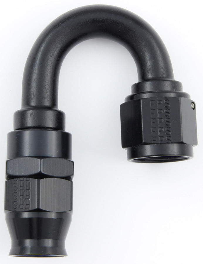 Hose Fitting #8 180 Deg PTFE Black