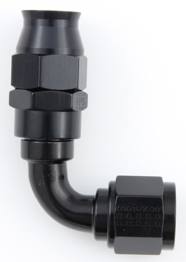 Hose Fitting #10 90 Deg PTFE Black