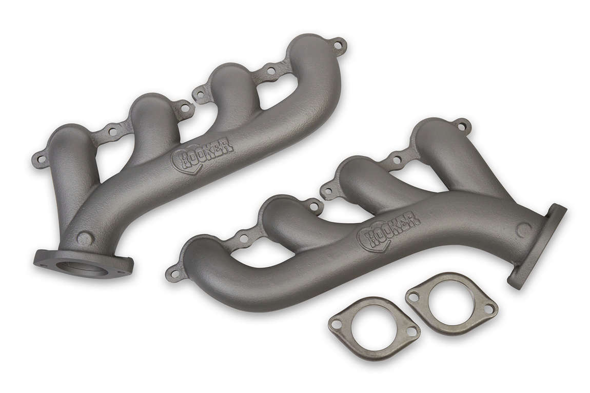 GM LS Cast Iron Exhaust Manifolds Gray Finish