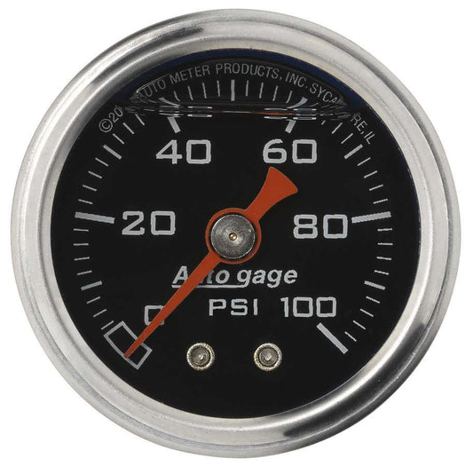 1-1/2in Pressure Gauge - 0-100psi - Black Face