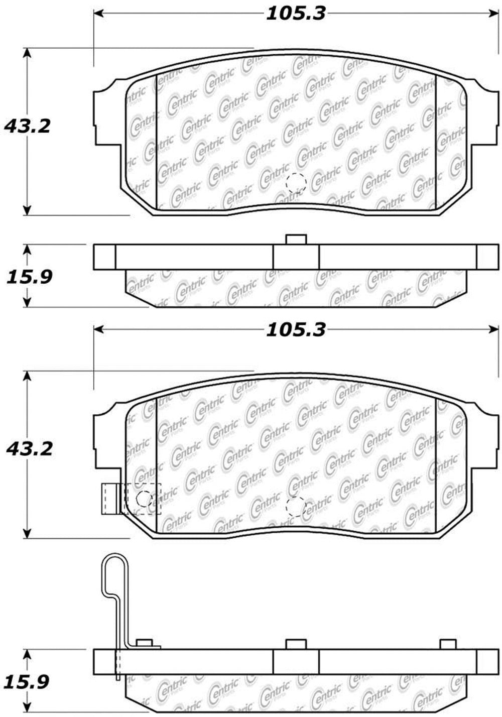 Posi-Quiet Extended Wear Brake Pads with Shims a