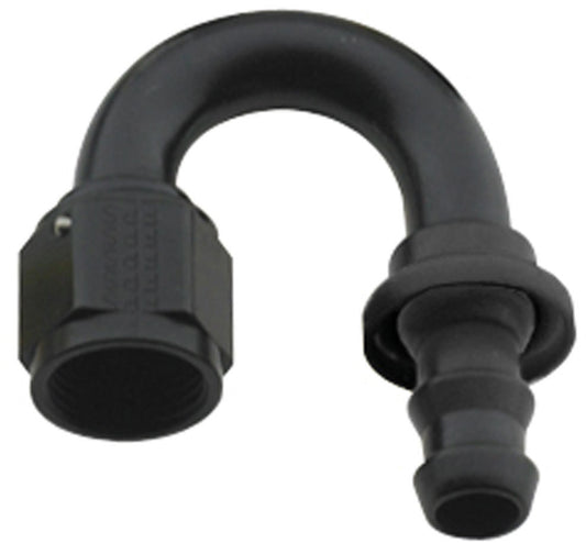 Hose Fitting #10 180 Deg Push Lock Black