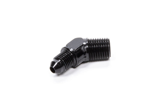 45 Deg Adapter Fitting #4 x 1/4 MPT Black