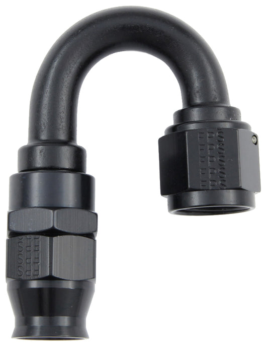 Hose Fitting #6 180 Deg PTFE Black