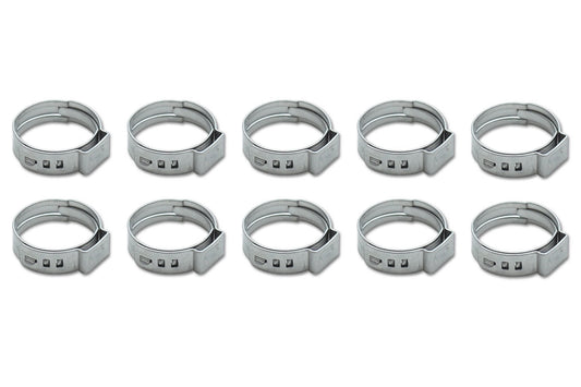 Stainless Steel Pinch Cl amps: 9.4-11.9mm 10 Pack