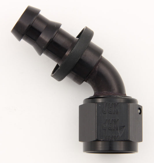 #12 60 Deg Push-On Hose End Black